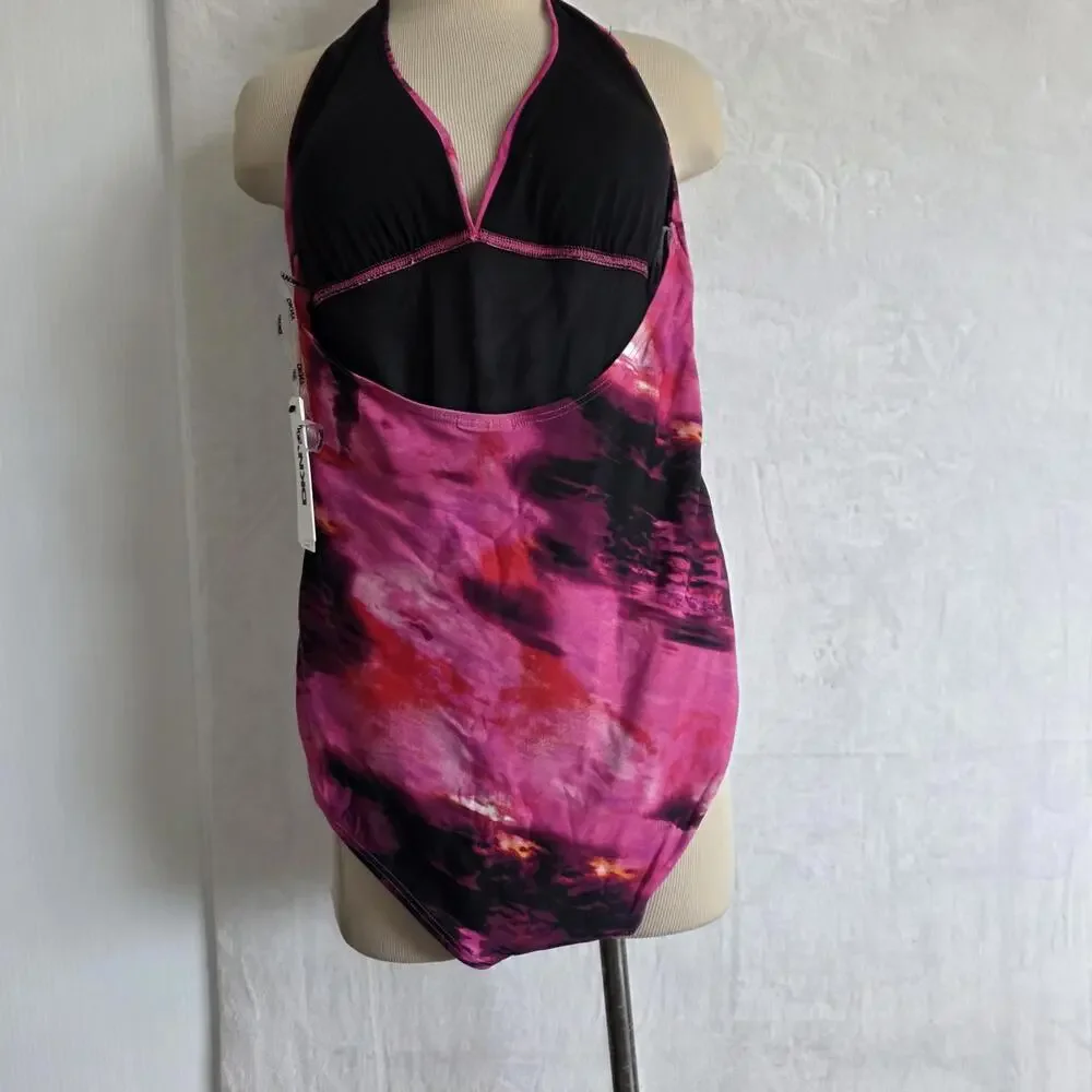 DKNY Trangle Halter-Style One-Piece Swimsuit Women's Size XL NWT